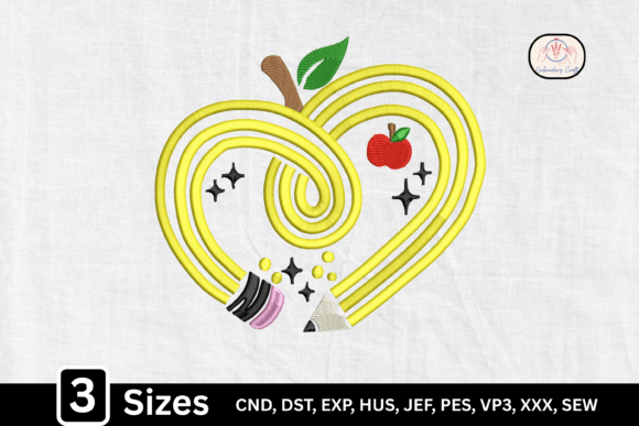 Apple Heart Teacher Pencil