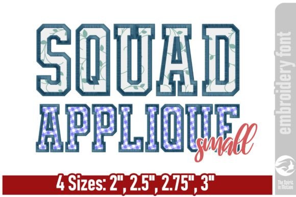 Squad Varsity Applique Font - Small