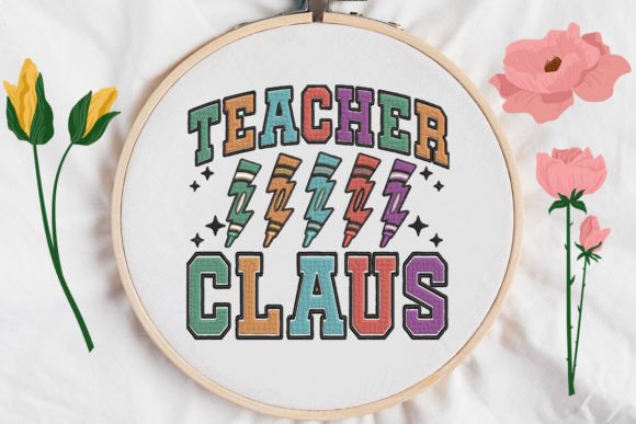 Teacher Claus Embroidery Design